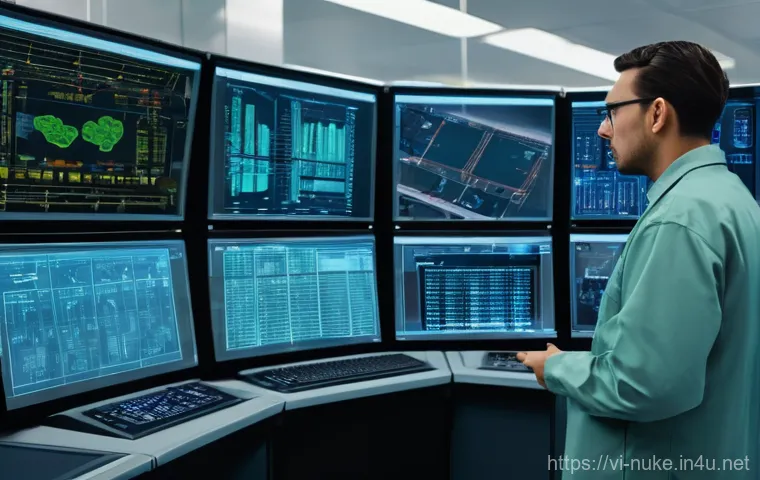 원자력 엔지니어 직업 리스크 관리 - **Prompt:** A group of diverse nuclear engineers, both male and female, in a modern, high-tech nucle...