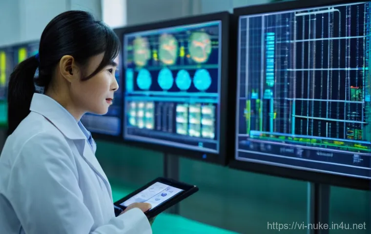 원자력 엔지니어의 업무 균형 유지 - **Prompt:** A highly detailed and realistic image of a female Vietnamese nuclear engineer, in her la...