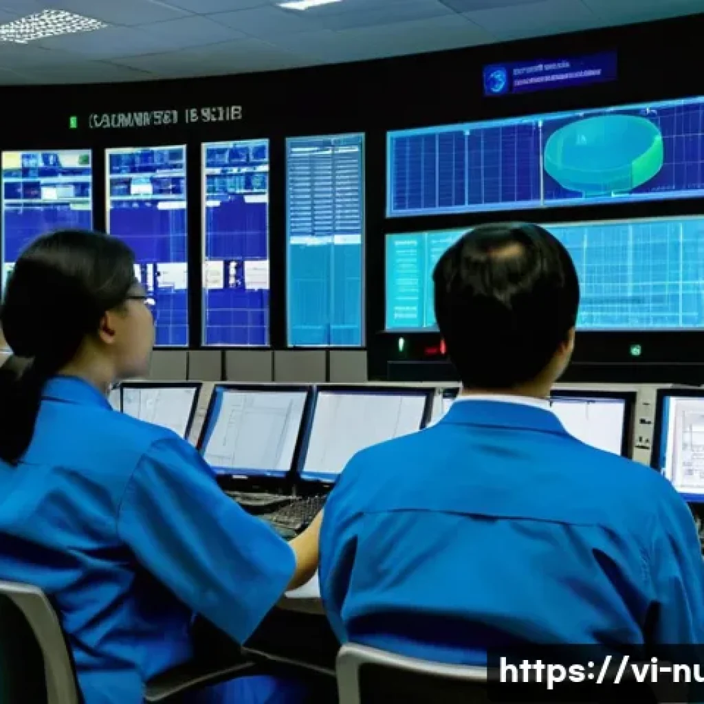 원자력 발전소 현장 실습 후기 - **Prompt:** A diverse group of Vietnamese nuclear engineers and scientists, featuring both men and w...