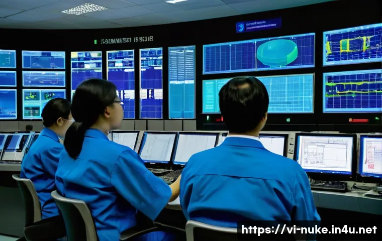 원자력 발전소 현장 실습 후기 - **Prompt:** A diverse group of Vietnamese nuclear engineers and scientists, featuring both men and w...