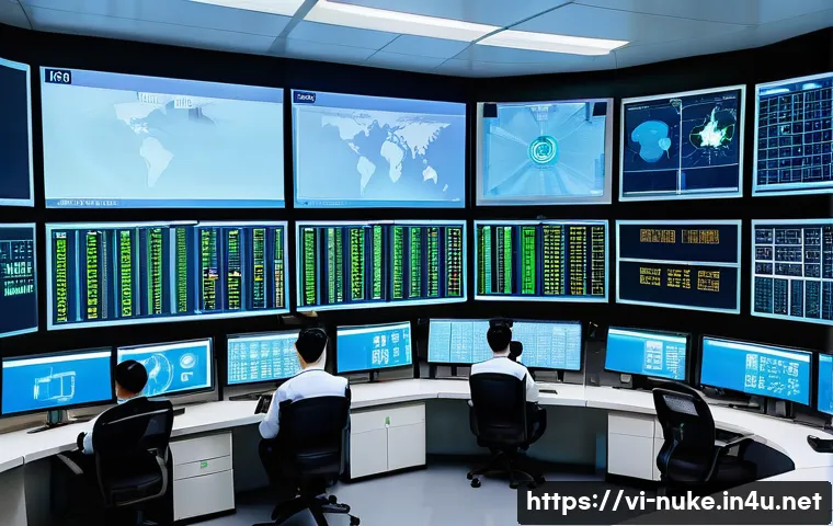 원자력 발전소 설계 원칙과 가이드 - A highly detailed, realistic interior view of a Vietnamese nuclear power plant control room, featuri...
