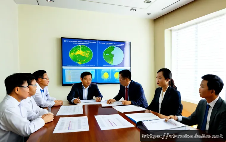 원자력 발전과 관련된 규제 변화 - Photorealistic Vietnamese nuclear energy regulatory review meeting, diverse Vietnamese engineers and...