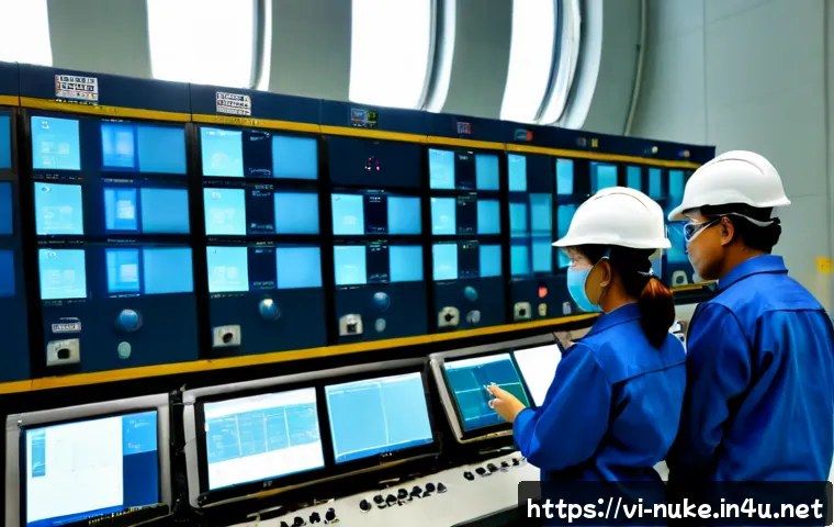 Home 17 원자력 기술 관련 직업의 다양성 - Photorealistic wide-angle scene inside a modern Vietnamese nuclear power training facility, a divers...